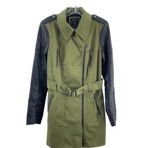 Green and Black Trench Coat